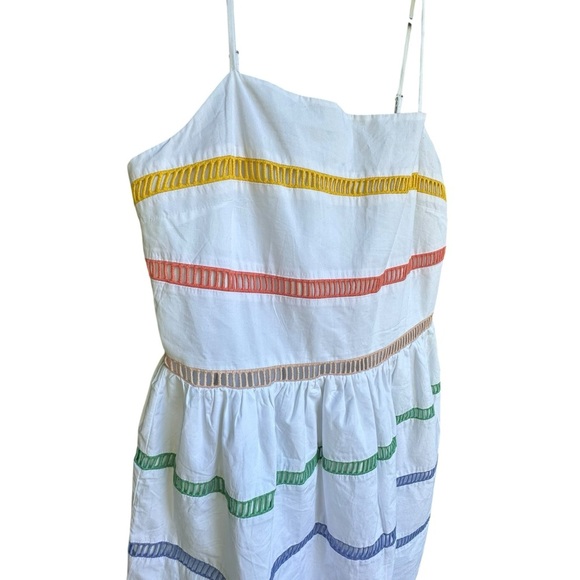 English Factory White Ladder Lace Rainbow Dress Like New Sz M - Picture 3 of 9
